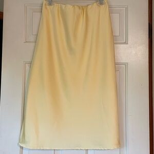 LIV Los Angeles Pale Yellow Satin-Like Skirt